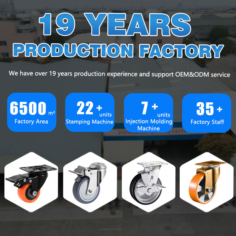 5 Inch Grey TPR Shopping Cart Caster Wheel with Total Brake | Qianyue Brand | Zho<i></i>ngshan Qianyue Cast